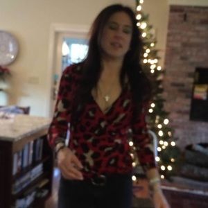 INC International Concepts L/S Faux Wrap top Sz S